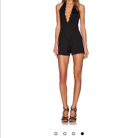 NWOT OH MY LOVE BLACK HALTER ROMPER - Picture 4 of 6